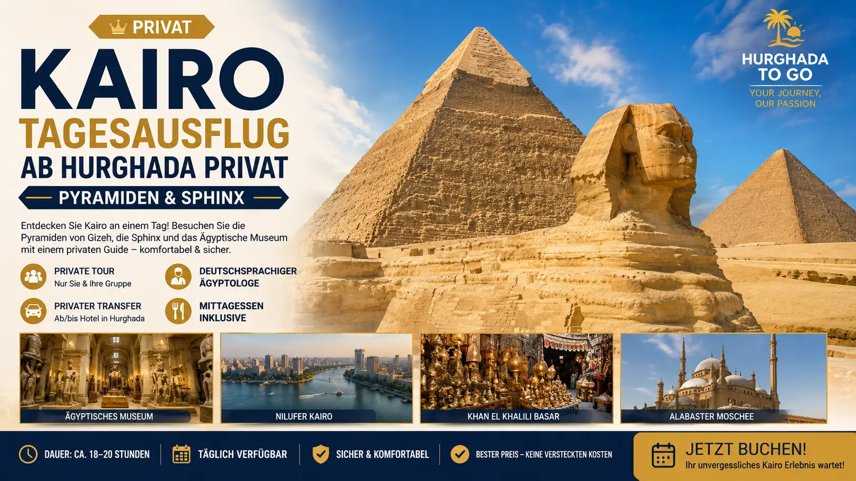 Privater Kairo Tagesausflug zu Pyramiden und Sphinx