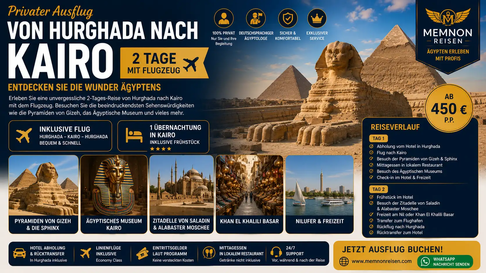 Kairo zwei Tage mit Flug ab Hurghada