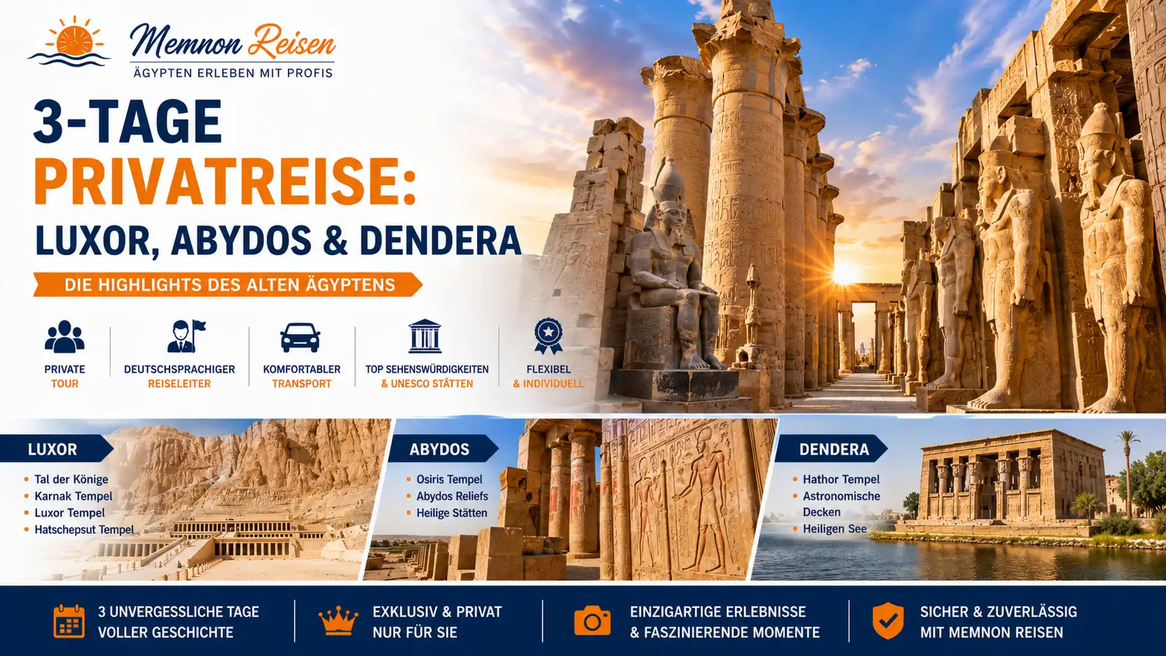 3 Tage Luxor Dendera und Abydos ab Hurghada mit Memnon Reisen