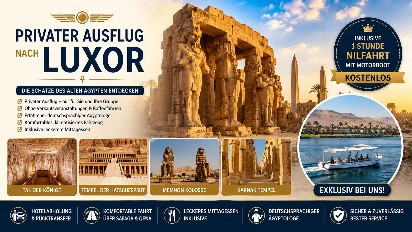 Luxor Tagesausflug privat ab Hurghada