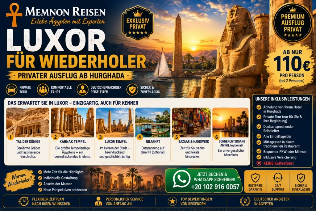 Luxor für Wiederholer – Privater Ausflug ab Hurghada