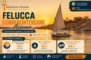 Felucca Sonnenuntergang Assuan | Romantische Segeltour auf dem Nil
