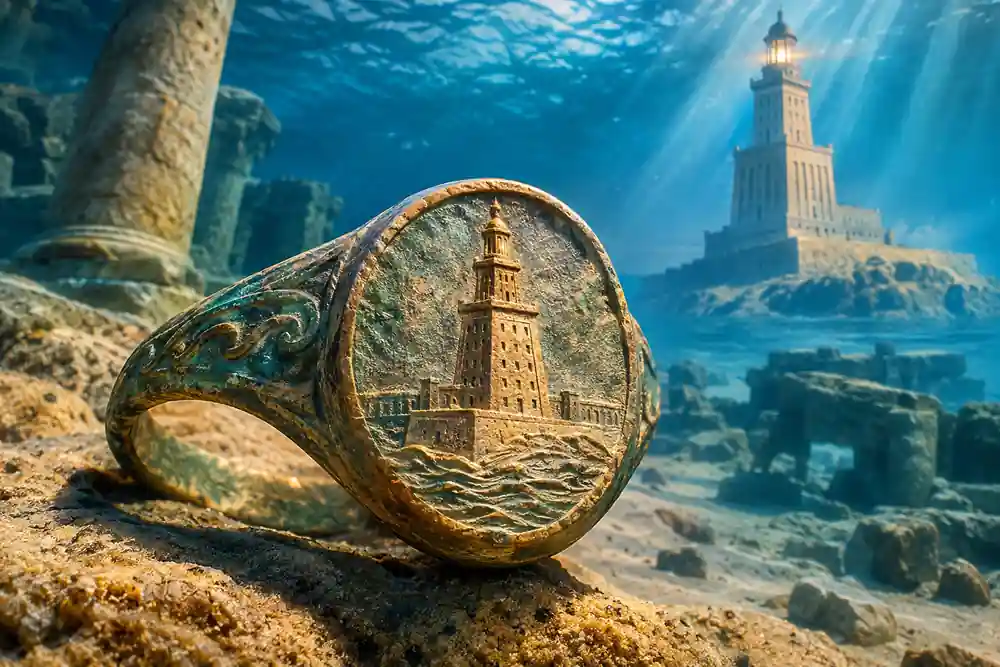 Ring zeigt den Leuchtturm von Alexandria